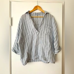 Linen stripped blouse
